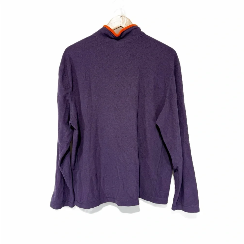 The North Face Men's 1/4 Zip Fleece Pullover Purple with Orange Trim Size XL